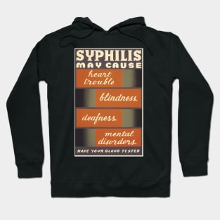 Restored WPA Public Health Poster for Syphilis Awareness - Brown Hoodie